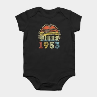 70 Year Old Awesome Since June 1953 70th Birthday Baby Bodysuit